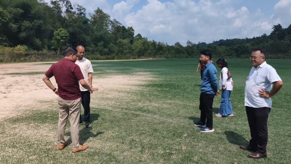 Meghalaya sports minister orders immediate overhaul of Ampati turf, flags delays at stadium site Meghalaya sports minister orders immediate overhaul of Ampati turf, flags delays at stadium site