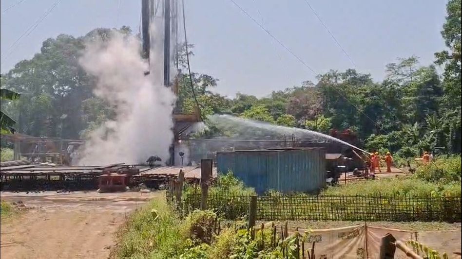 ONGC well blowout in Assam: Uncontrollable gas release continues ONGC well blowout in Assam: Uncontrollable gas release continues
