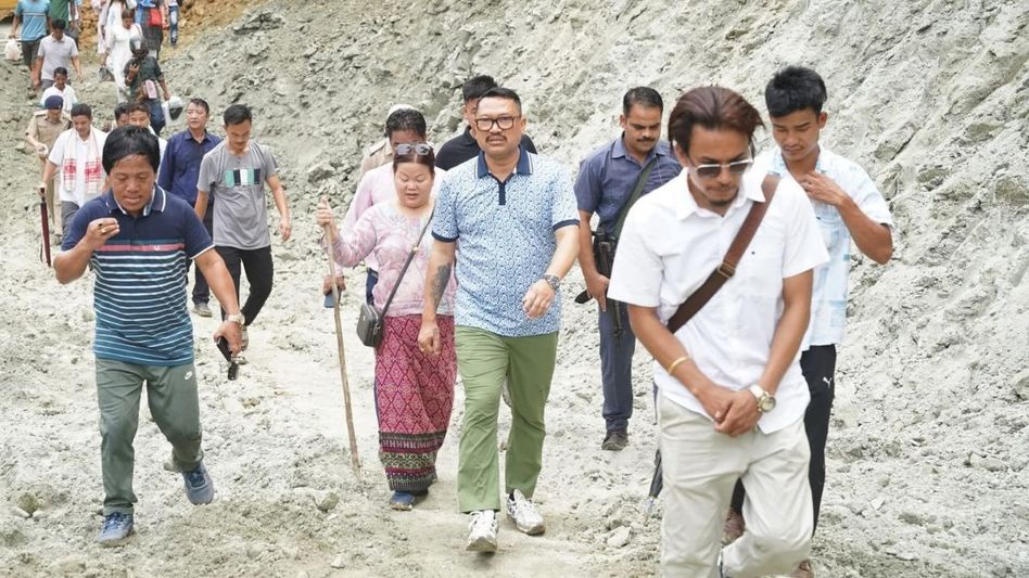 Arunachal minister treks to landslide-hit Anjaw, vows road reopening by June 22 Arunachal minister treks to landslide-hit Anjaw, vows road reopening by June 22