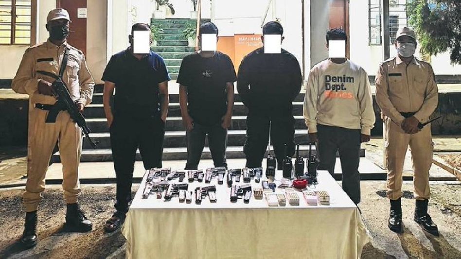 Manipur police busts interstate arms smuggling syndicate, four arrested with large cache of firearms Manipur police busts interstate arms smuggling syndicate, four arrested with large cache of firearms
