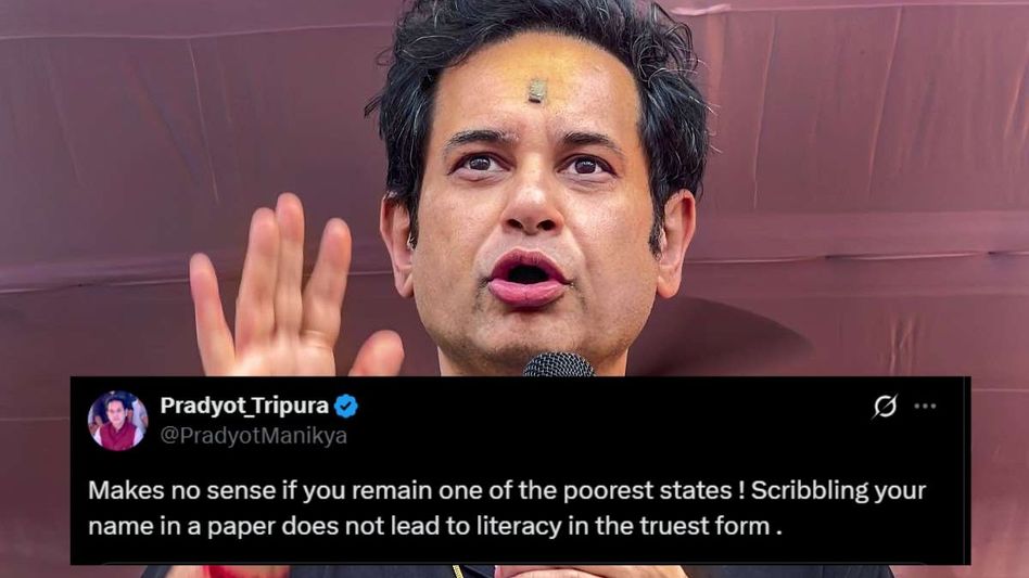 “Scribbling your name isn’t true literacy”: Pradyot Manikya on Tripura’s edu milestone “Scribbling your name isn’t true literacy”: Pradyot Manikya on Tripura’s edu milestone