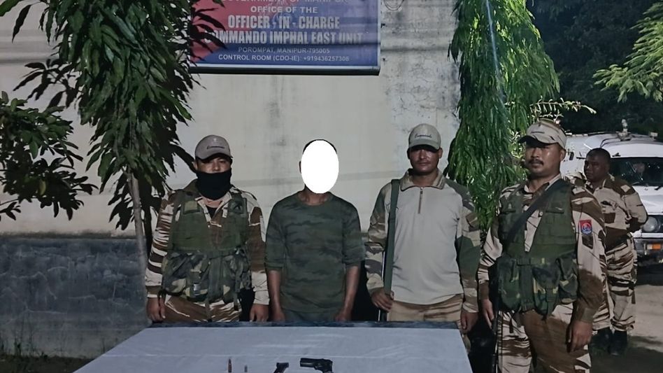 Manipur: Man held with firearms in Imphal East; weapons stockpile unearthed in Churachandpur forest Manipur: Man held with firearms in Imphal East; weapons stockpile unearthed in Churachandpur forest