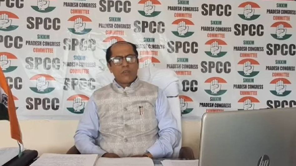 Sikkim Congress president slams BJP for politicising leader Ajoy Kumar's 'slip of tongue' Sikkim Congress president slams BJP for politicising leader Ajoy Kumar's 'slip of tongue'