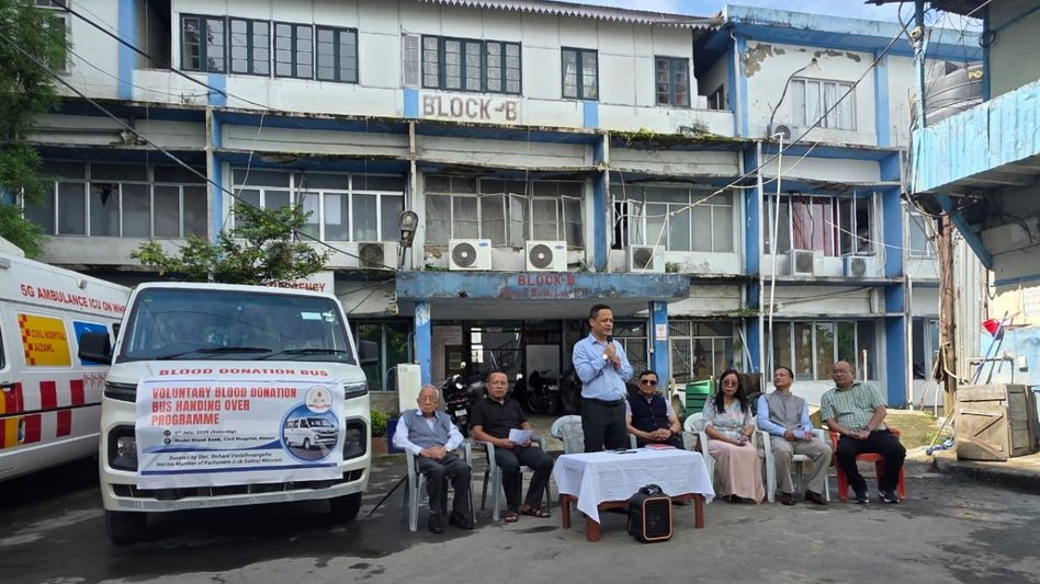 Mizoram Lok Sabha MP donates blood donation bus Mizoram Lok Sabha MP donates blood donation bus