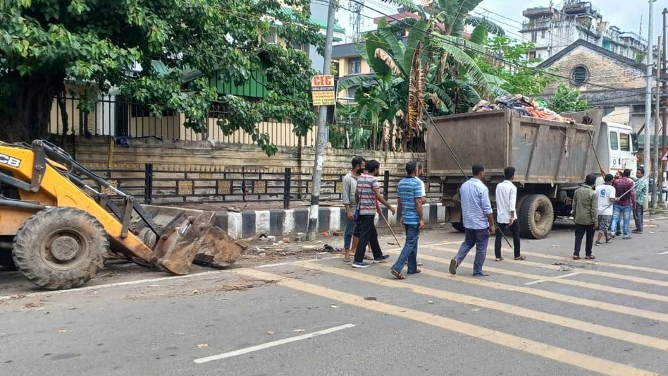 Authorities reclaim blocked footpath near Guwahati school amid safety concerns Authorities reclaim blocked footpath near Guwahati school amid safety concerns