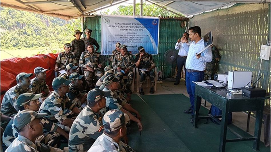 Meghalaya border guards learn elephant safety protocols at Indo-Bangladesh crossing Meghalaya border guards learn elephant safety protocols at Indo-Bangladesh crossing