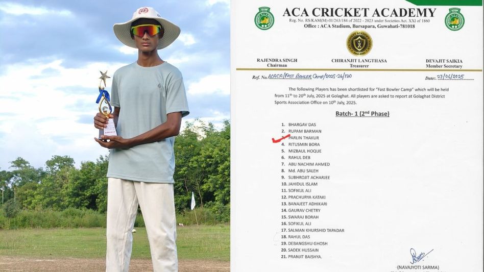 Assam: Young Bokajan cricketer Parlin Thakur selected for ACA Pace Bowling Camp Assam: Young Bokajan cricketer Parlin Thakur selected for ACA Pace Bowling Camp