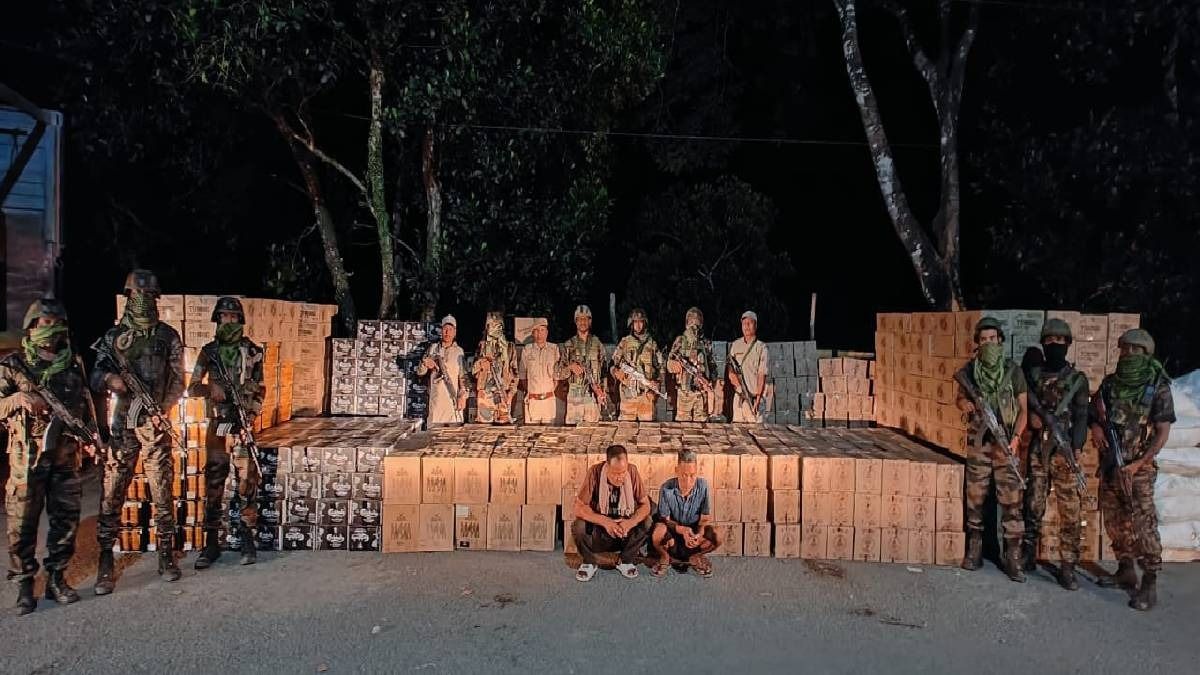 Assam Rifles seizes illegal liquor worth Rs 1 crore on NH-37 in Manipur Assam Rifles seizes illegal liquor worth Rs 1 crore on NH-37 in Manipur