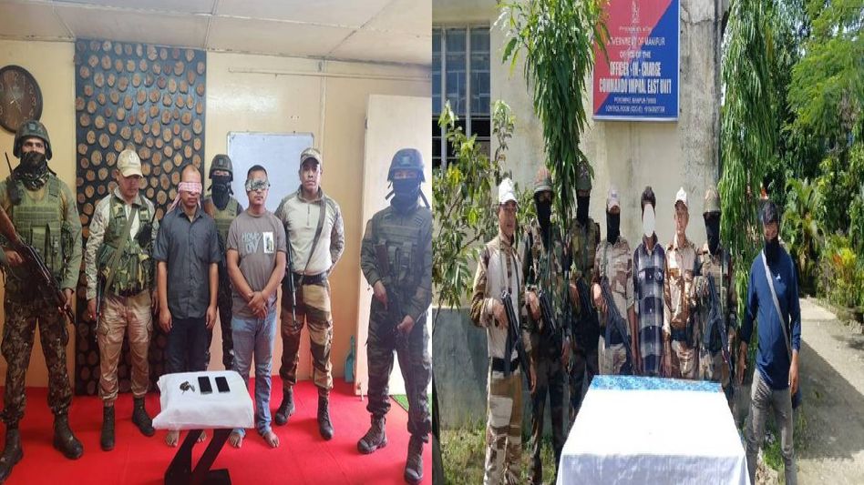 Manipur security forces arrest 5 cadres of proscribed groups, recover weapons and illegal items Manipur security forces arrest 5 cadres of proscribed groups, recover weapons and illegal items