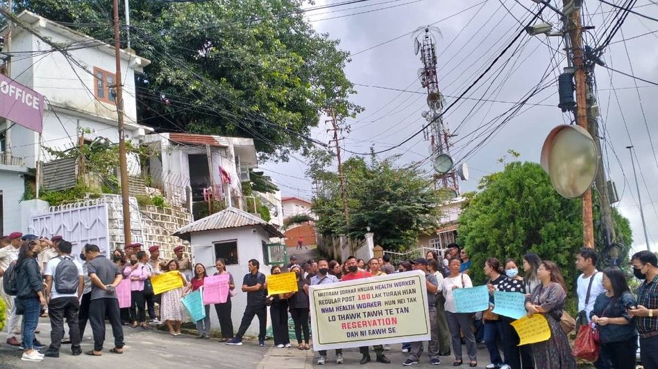 Mizoram's contractual health workers stage protest demanding job regularisation and policy reforms Mizoram's contractual health workers stage protest demanding job regularisation and policy reforms