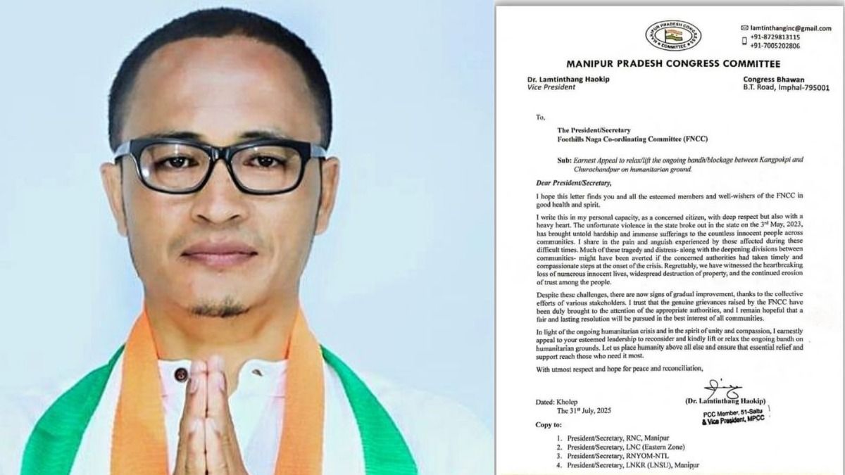 Congress leader urges Naga bodies to lift bandh for humanitarian relief in Manipur