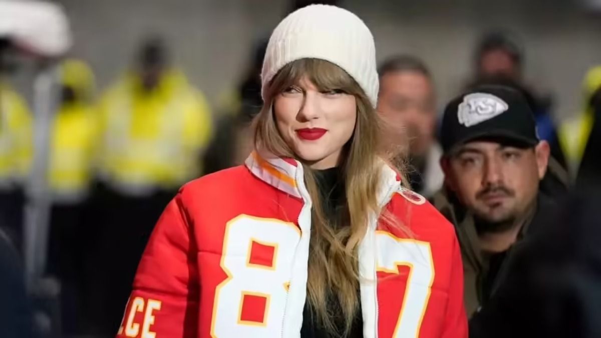 Taylor Swift wears custom Kansas City Chiefs Jjacket at Arrowhead stadium