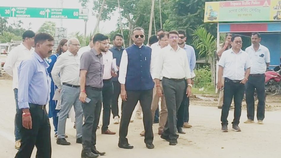 NHIDCL MD inspects damaged National Highway in Tripura, restoration by October NHIDCL MD inspects damaged National Highway in Tripura, restoration by October