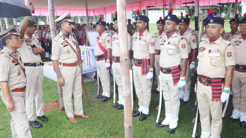 Tripura DGP reviews I-Day parade preparations despite rain disruption Tripura DGP reviews I-Day parade preparations despite rain disruption