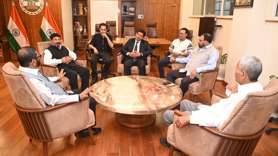Meghalaya CM holds courtesy meet with Asom Gana Parishad leaders in Shillong Meghalaya CM holds courtesy meet with Asom Gana Parishad leaders in Shillong