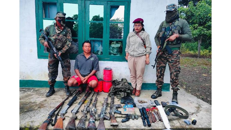 Weapons and explosives recovered in Mizoram's Champhai; one apprehended Weapons and explosives recovered in Mizoram's Champhai; one apprehended