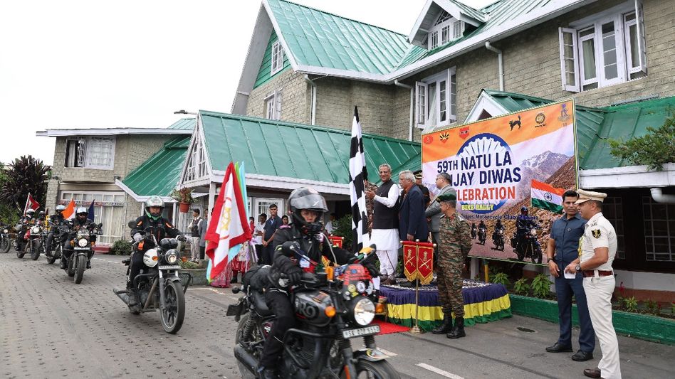 Sikkim governor flags off bike rally to mark 59th Nathula Vijay Diwas Sikkim governor flags off bike rally to mark 59th Nathula Vijay Diwas