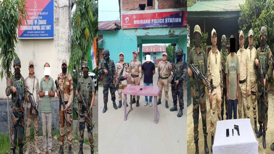 Manipur: Security forces arrest 3 insurgents in coordinated operations across state, seize arms and ammunition Manipur: Security forces arrest 3 insurgents in coordinated operations across state, seize arms and ammunition