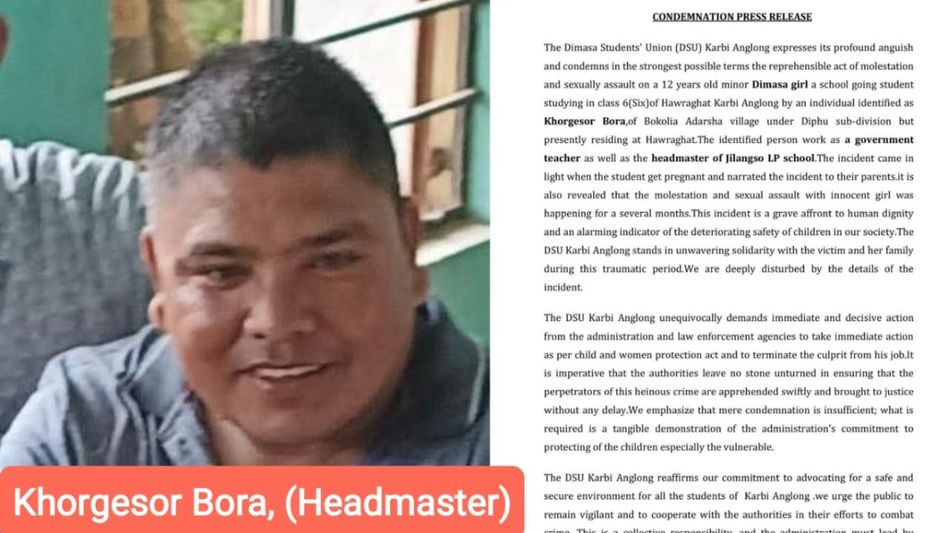 DSU Karbi Anglong demands swift justice after sexual assault of 12-year-old girl by headmaster DSU Karbi Anglong demands swift justice after sexual assault of 12-year-old girl by headmaster