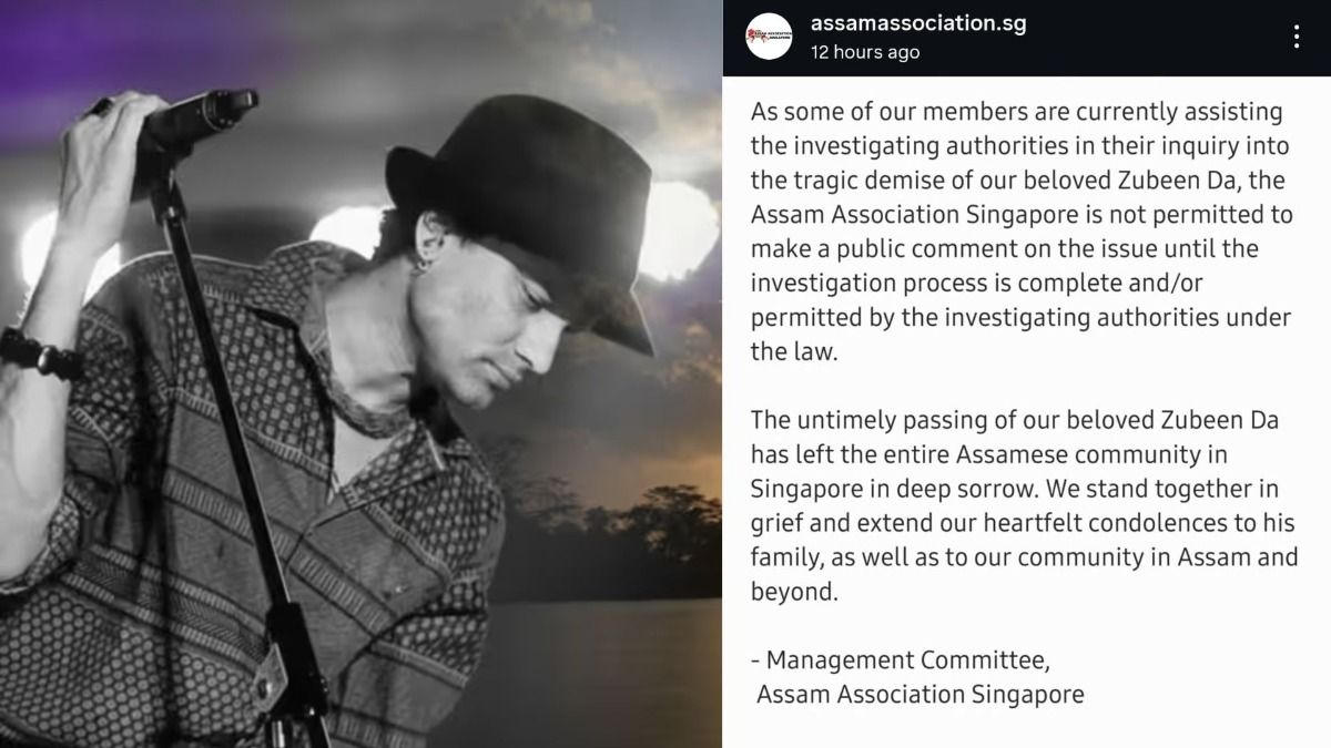 ‘Members assisting investigating authorities’: Assam Association Singapore on Zubeen Garg’s death ‘Members assisting investigating authorities’: Assam Association Singapore on Zubeen Garg’s death