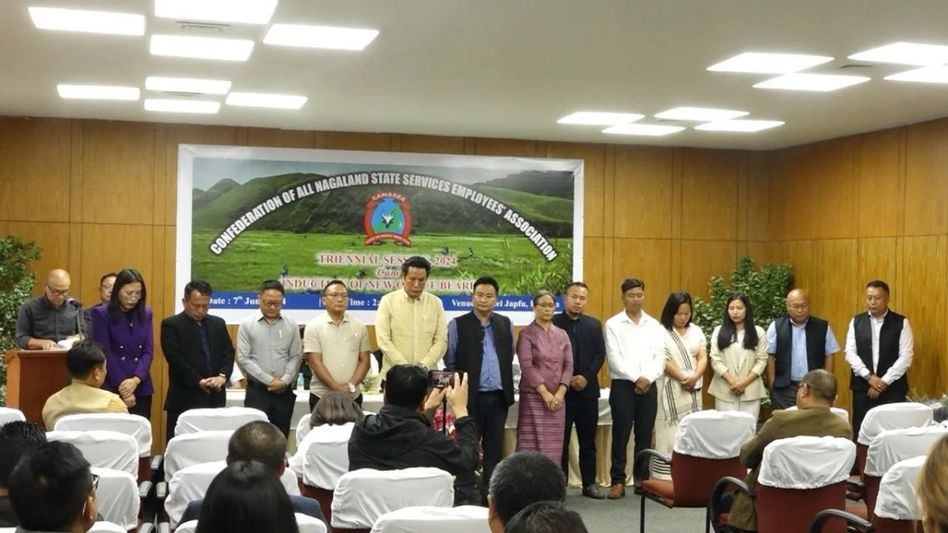 Nagaland employees launch protest over IAS selection, demand restoration of vacancy circular Nagaland employees launch protest over IAS selection, demand restoration of vacancy circular