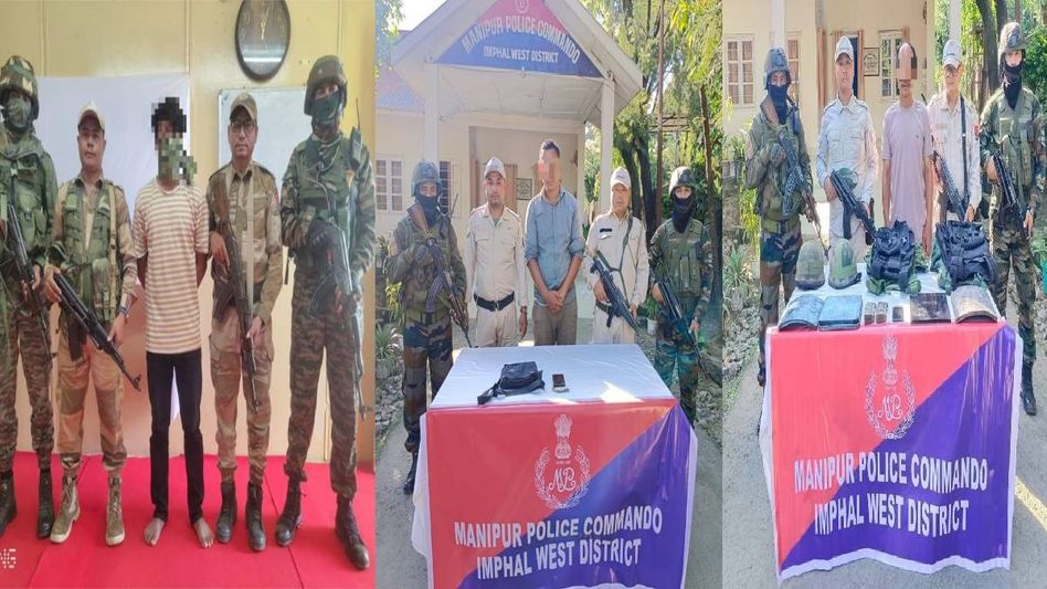 Security forces arrest three insurgent cadres in Manipur, arms and cash recovered Security forces arrest three insurgent cadres in Manipur, arms and cash recovered