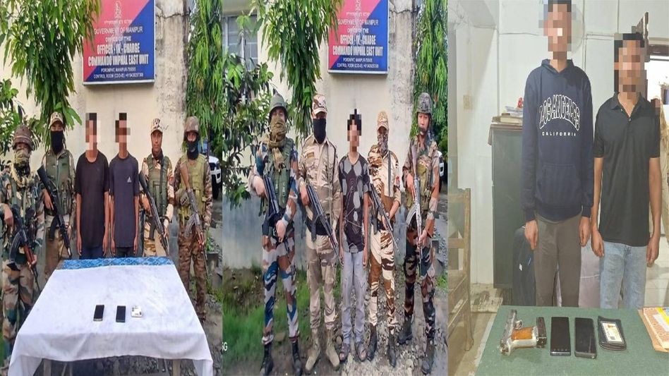 Manipur security forces arrest five insurgent cadres, recover weapons and communication devices Manipur security forces arrest five insurgent cadres, recover weapons and communication devices