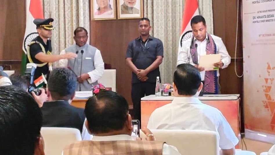 BPF leader Charan Boro sworn in as Assam Cabinet minister BPF leader Charan Boro sworn in as Assam Cabinet minister