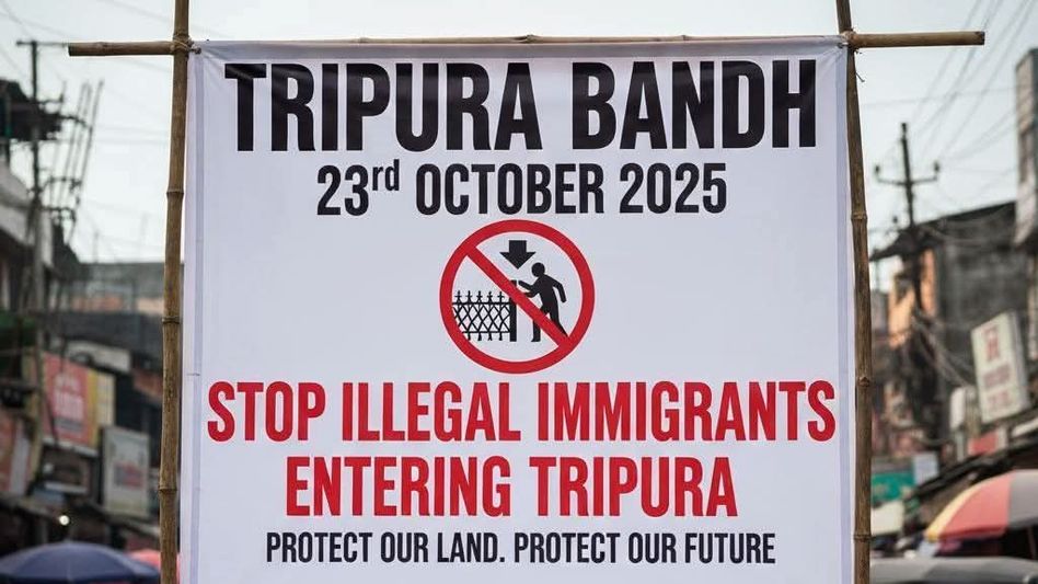 Tripura Civil Society calls 24-hour bandh over Tiprasa Accord, illegal infiltration concerns Tripura Civil Society calls 24-hour bandh over Tiprasa Accord, illegal infiltration concerns