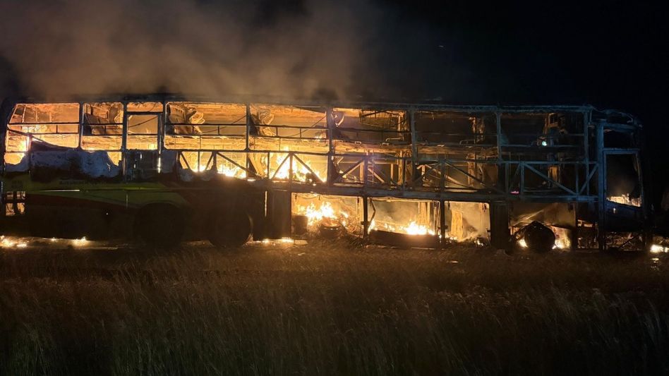 At least 20 dead as bus catches fire on Hyderabad-Bengaluru route near Kurnool At least 20 dead as bus catches fire on Hyderabad-Bengaluru route near Kurnool