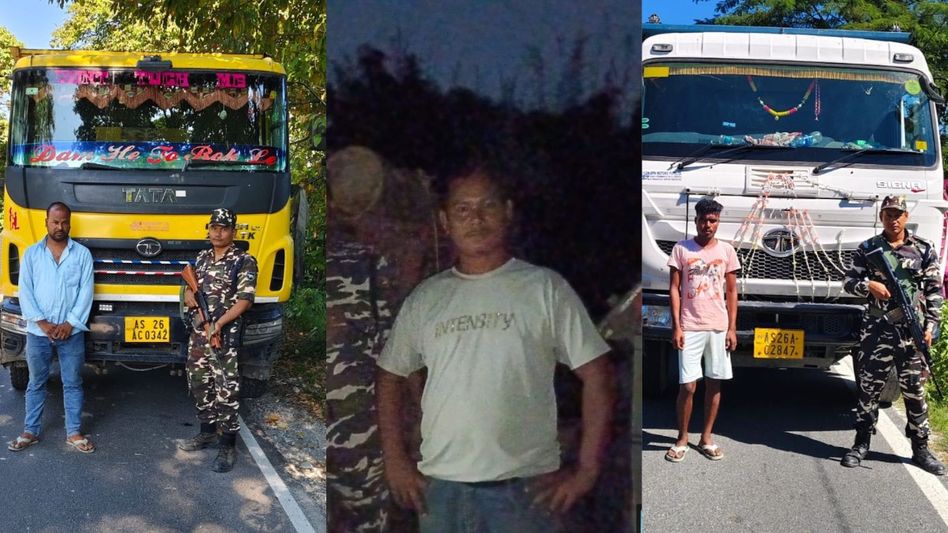 Security forces seize illegal mining equipment and timber, arrest three near Assam-Bhutan border Security forces seize illegal mining equipment and timber, arrest three near Assam-Bhutan border