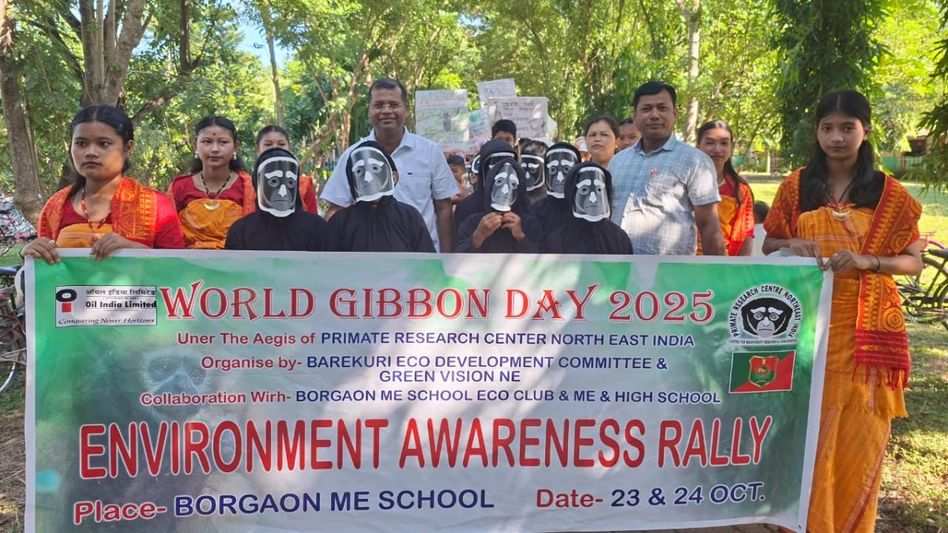 Students lead spirited rally for gibbon conservation in Assam’s Barekuri Students lead spirited rally for gibbon conservation in Assam’s Barekuri