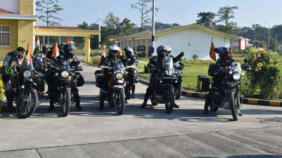 Army personnel, veterans, and women riders embark on motorcycle expedition honouring fallen soldiers Army personnel, veterans, and women riders embark on motorcycle expedition honouring fallen soldiers