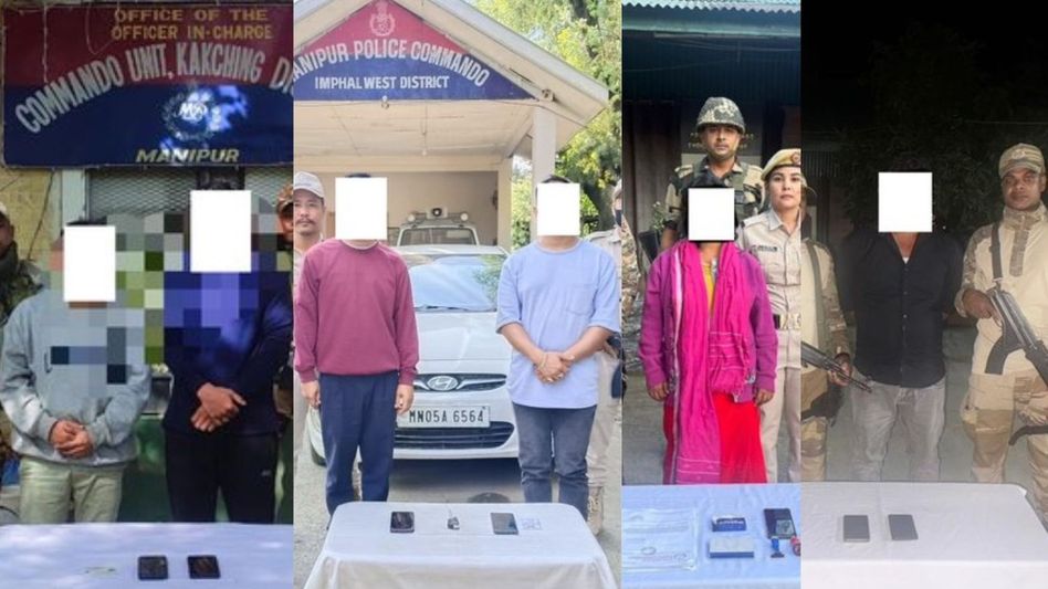 Manipur police arrest six militants in coordinated operations across four districts Manipur police arrest six militants in coordinated operations across four districts