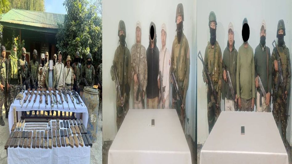 Manipur: Security forces arrest three insurgent cadres, major cache of arms recovered in state Manipur: Security forces arrest three insurgent cadres, major cache of arms recovered in state