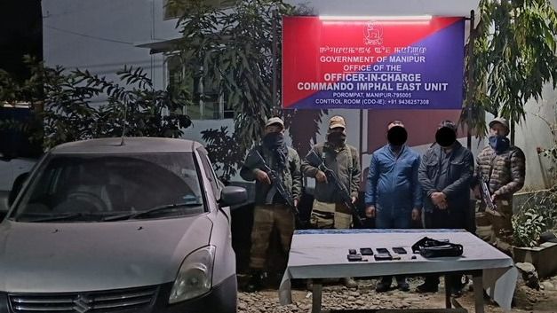 Manipur Police nab four in extortion, seize arms cache
