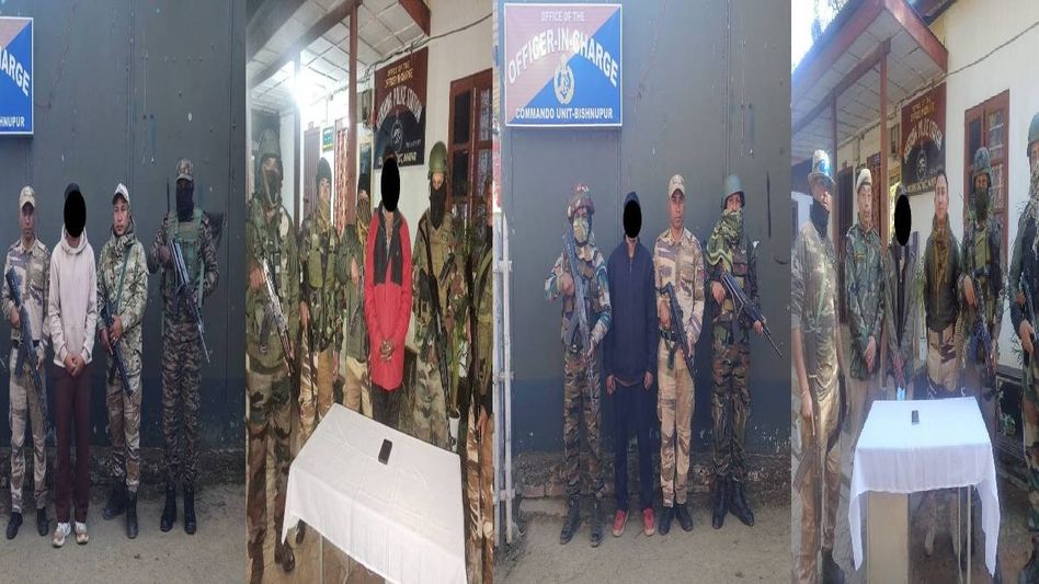 Four active insurgent cadres arrested in Manipur during coordinated security operations Four active insurgent cadres arrested in Manipur during coordinated security operations