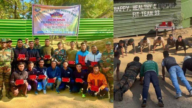 Manipur: Assam Rifles honours 14 youths selected as Agniveers at Nambol base