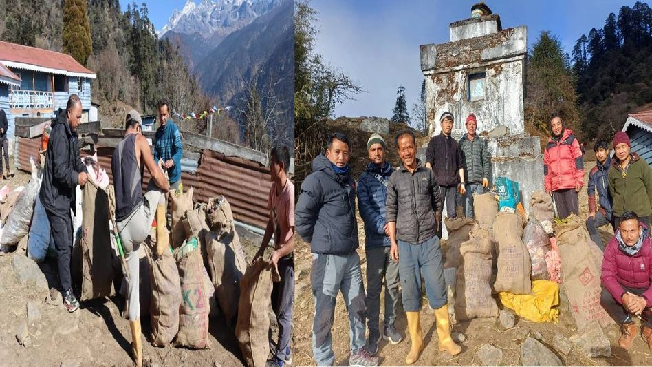 SKM youth lead cleanliness drive on Dzongri–Goechala trekking route in Khangchendzonga National Park SKM youth lead cleanliness drive on Dzongri–Goechala trekking route in Khangchendzonga National Park