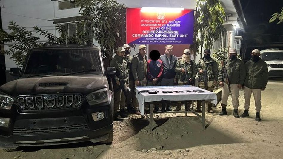 Manipur police havildar arrested with unregistered armoured vehicle Manipur police havildar arrested with unregistered armoured vehicle
