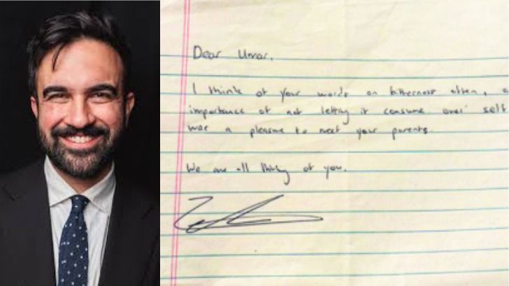  New York City Mayor Zohran Mamdani writes note to activist Umar Khalid