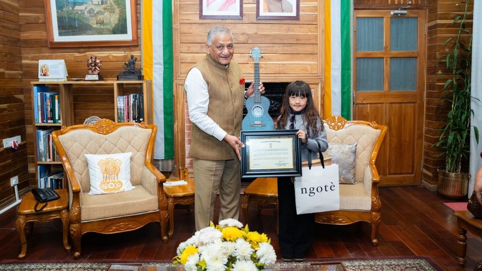 Mizoram Governor felicitates 9-year-old singing prodigy Esther Hnamte for national honour Mizoram Governor felicitates 9-year-old singing prodigy Esther Hnamte for national honour