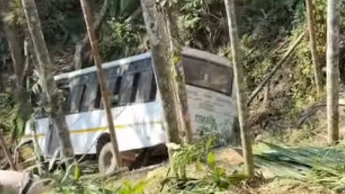 18 injured after bus plunges into gorge in Tripura