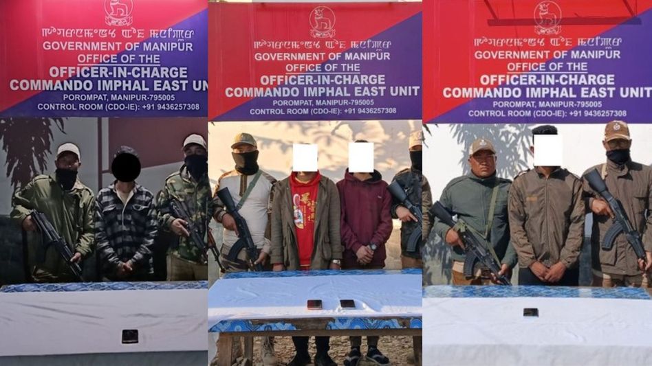 Manipur police arrest four militants in Imphal East, seize mobile phones Manipur police arrest four militants in Imphal East, seize mobile phones