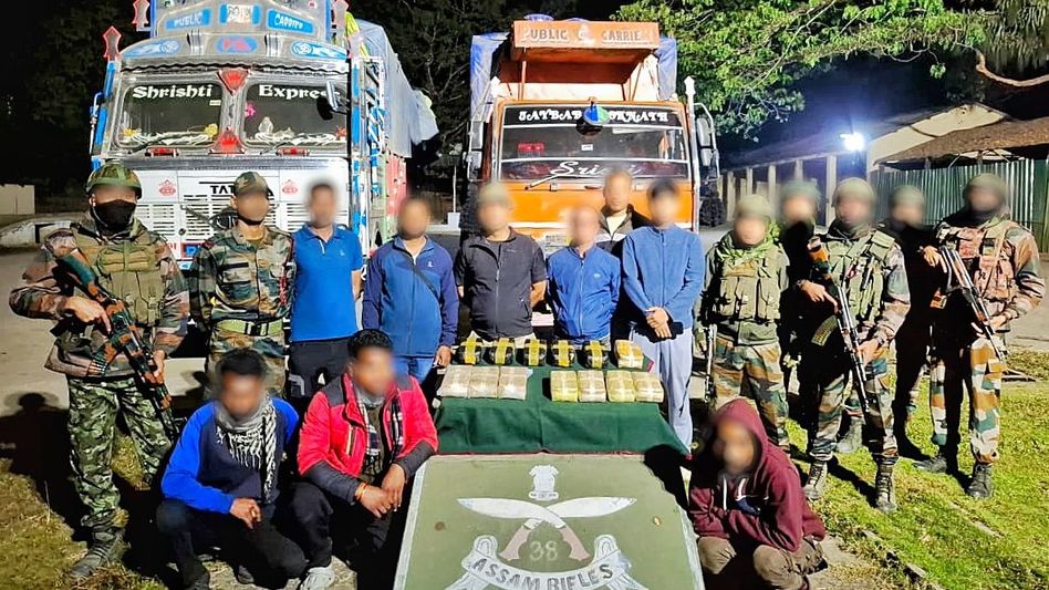 Assam Rifles intercept Rs 39 crore yaba consignment on NH-306 in Cachar Assam Rifles intercept Rs 39 crore yaba consignment on NH-306 in Cachar