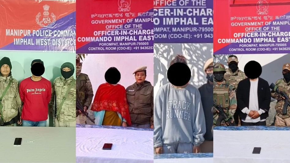 Manipur police arrest four militant cadres in extortion crackdown Manipur police arrest four militant cadres in extortion crackdown