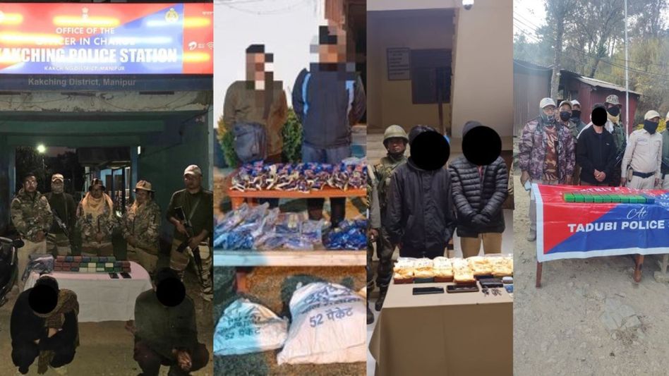 Manipur police seize 600 grams of heroin in major drug bust, seven arrested Manipur police seize 600 grams of heroin in major drug bust, seven arrested