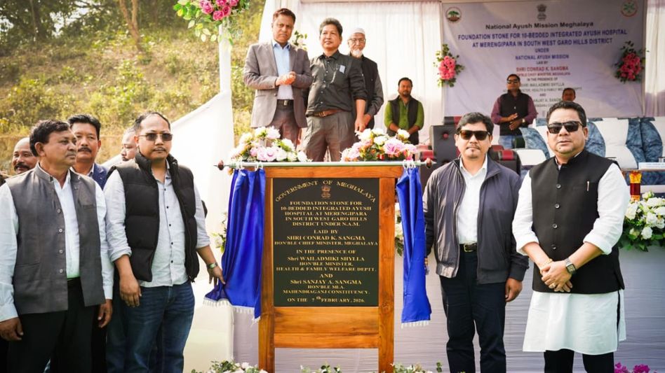 CM Conrad Sangma lays foundation stone for 10-bedded integrated AYUSH hospital at Meghalaya's Merengipara CM Conrad Sangma lays foundation stone for 10-bedded integrated AYUSH hospital at Meghalaya's Merengipara