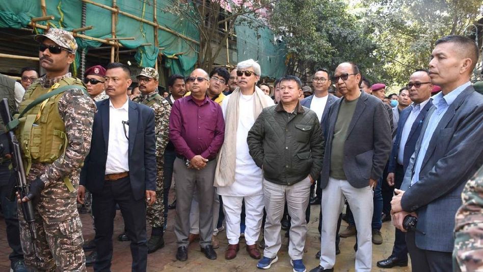 Manipur CM Yumnam Khemchand Singh inspects Thangal Bazar, reviews market redevelopment works Manipur CM Yumnam Khemchand Singh inspects Thangal Bazar, reviews market redevelopment works