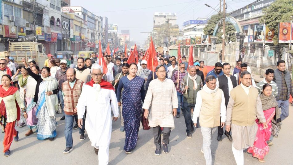 CPIM rallies in Agartala, attacks BJP over labour codes and US agreements CPIM rallies in Agartala, attacks BJP over labour codes and US agreements